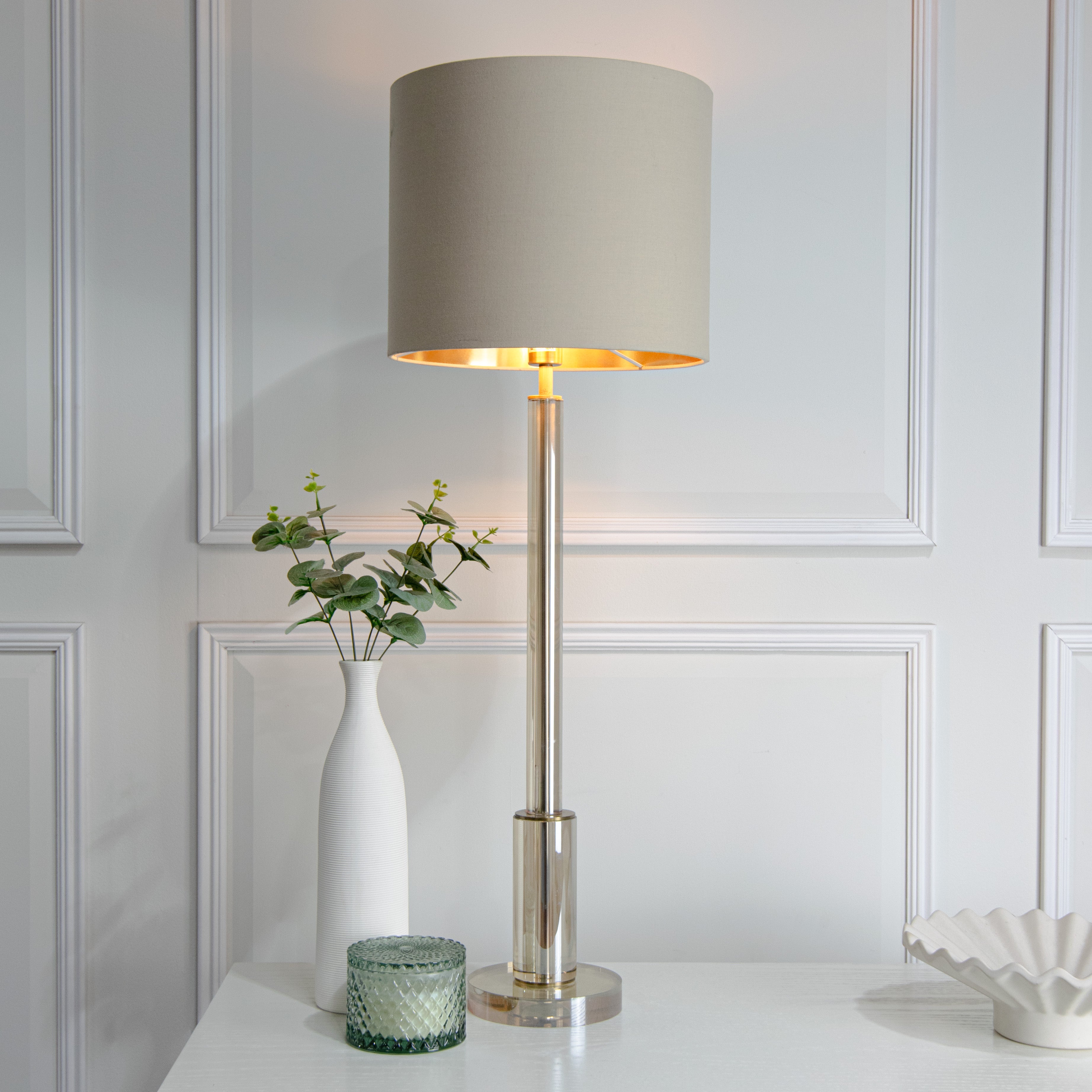 Jae Cognac Glass Table Lamp by RV Astley