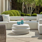 Winded Outdoor White Coffee Table by Uttermost