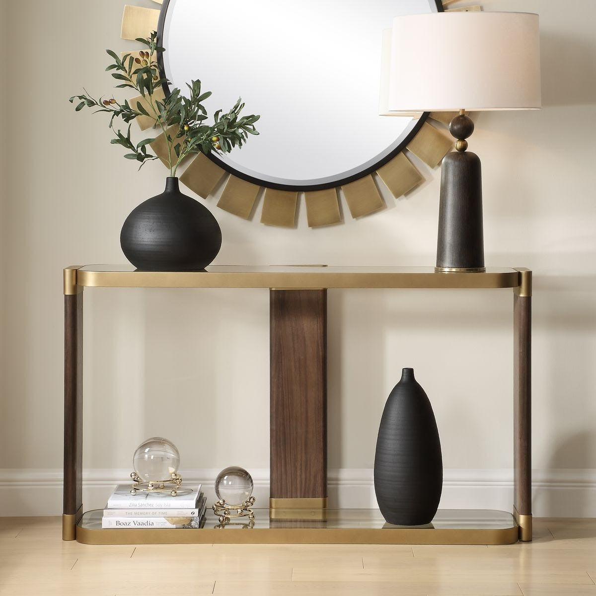 Ryles Glass Console Table by Uttermost
