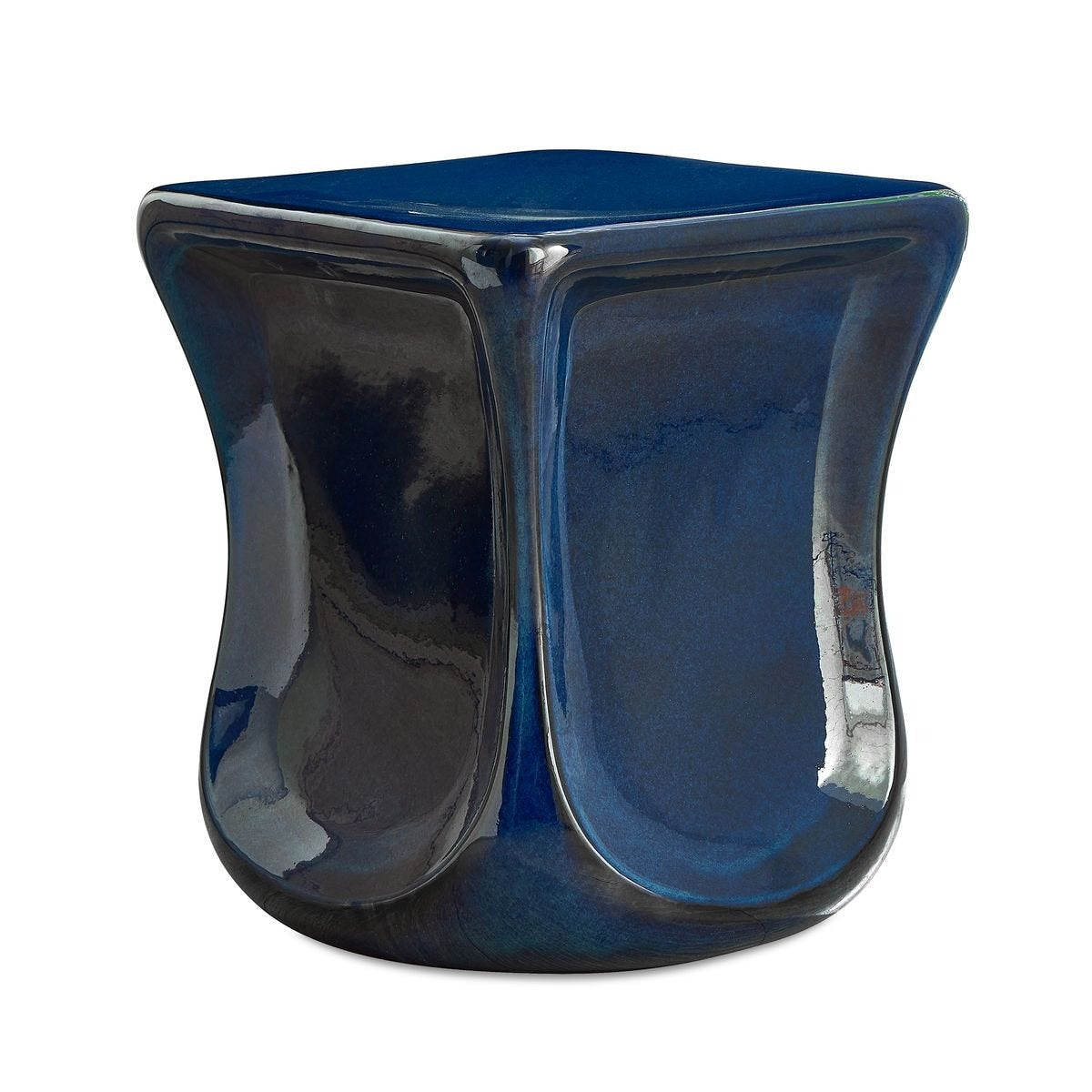 Kaz Deep Blue Garden Stool by Uttermost