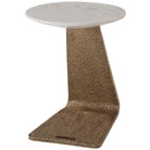 Grace Cantilever Accent Table in Marble by Theodore Alexander