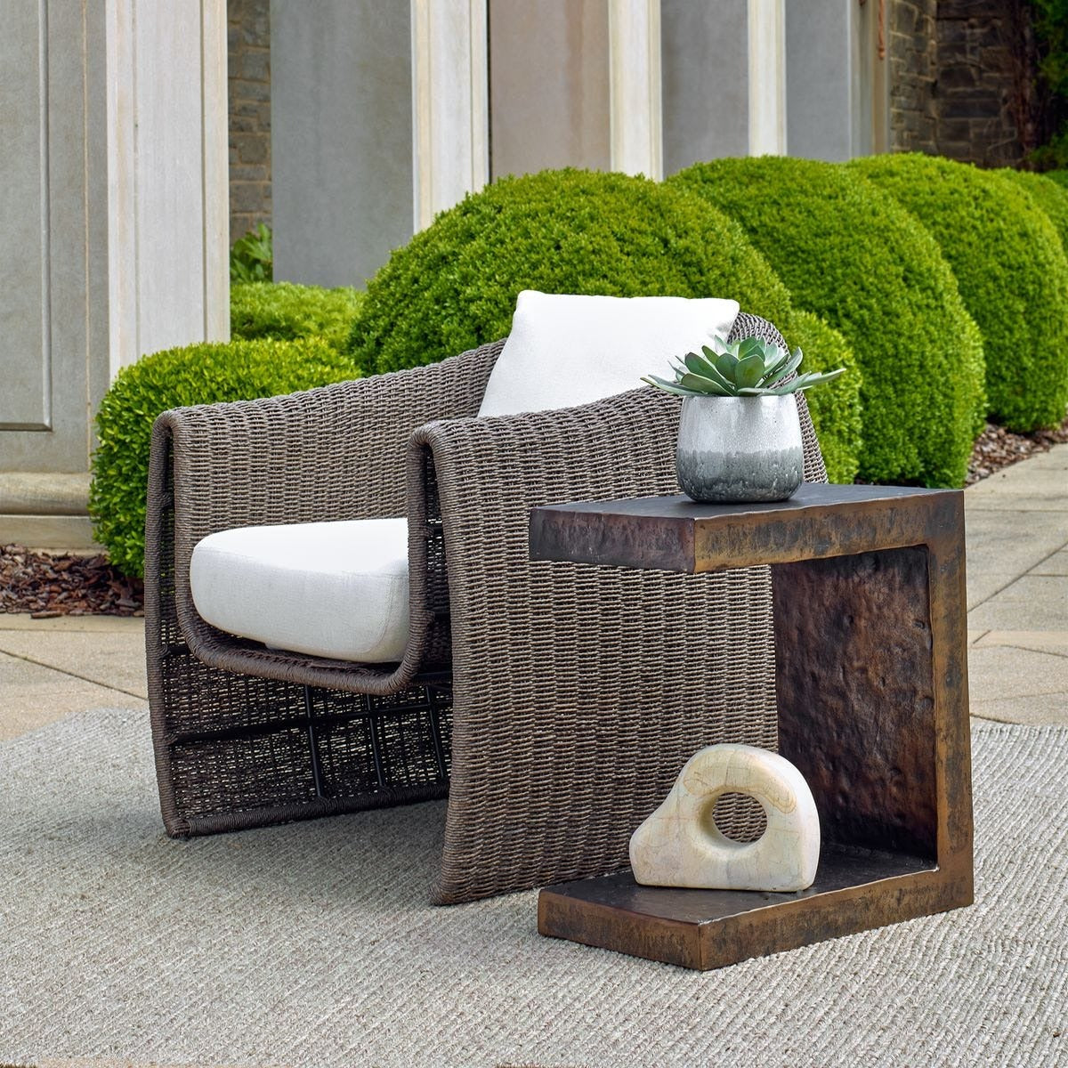 Obra Bronze Outdoor Side Table by Uttermost
