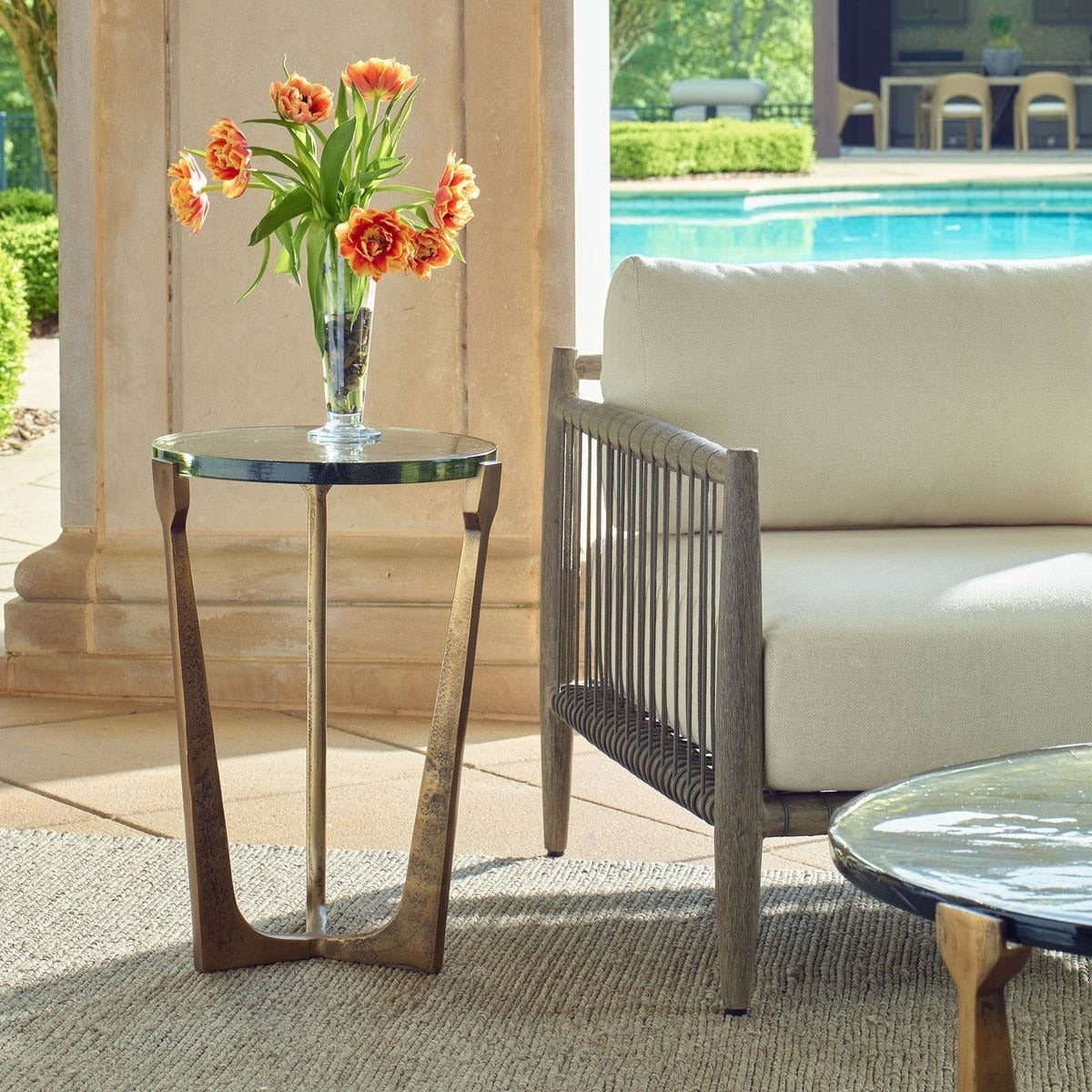Bohdi Outdoor Brass Accent Table by Uttermost