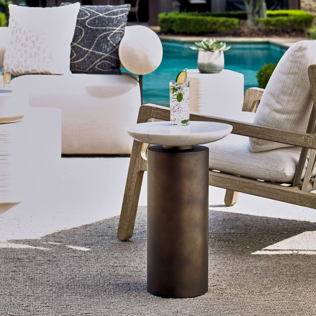 Olso Bronze Outdoor Accent Table by Uttermost