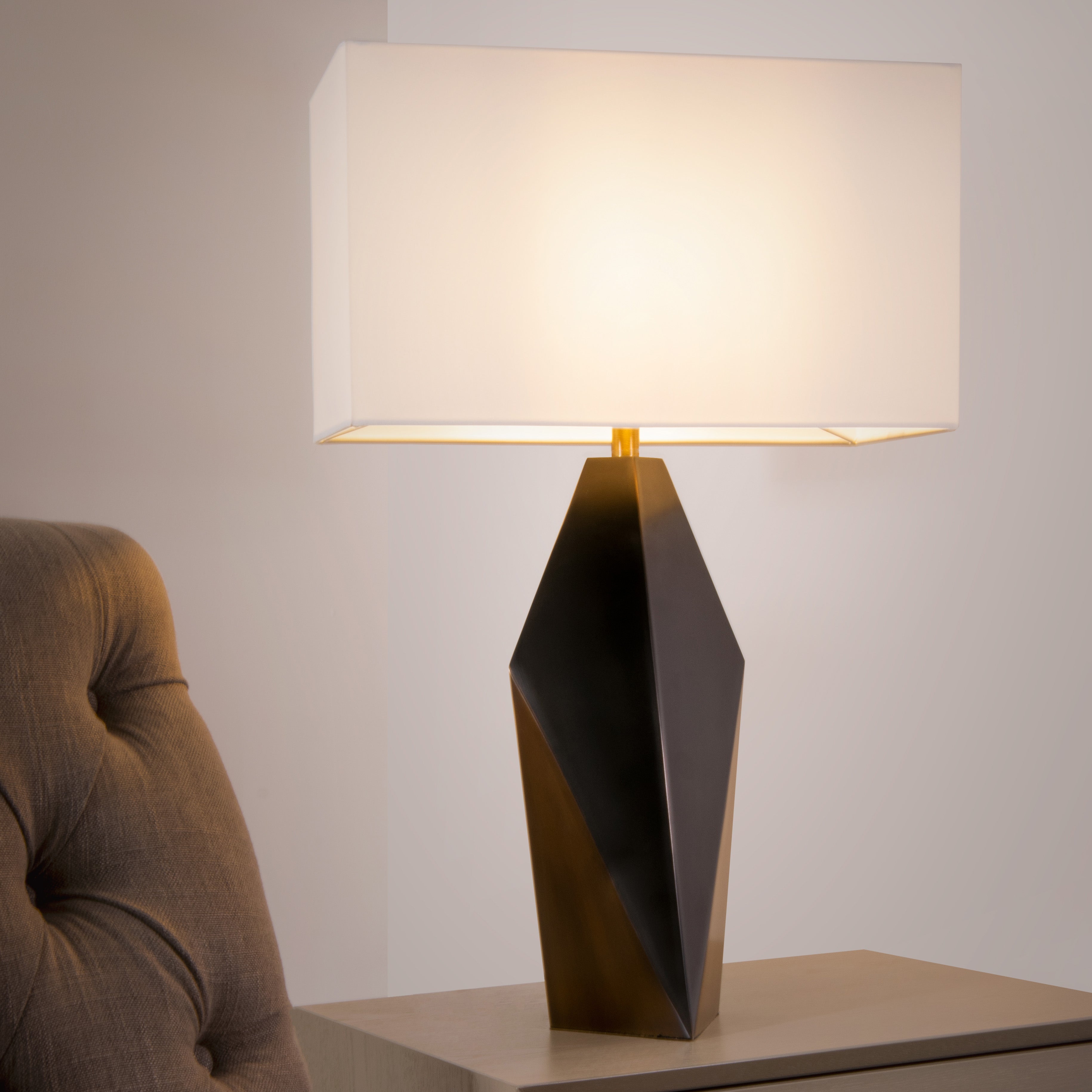 Quinn Two Tone Brass Table Lamp by RV Astley
