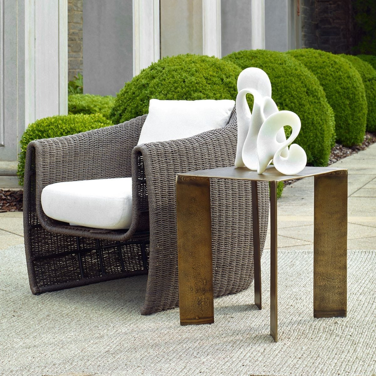Reade Indoor-Outdoor Accent Table in Brass by Uttermost