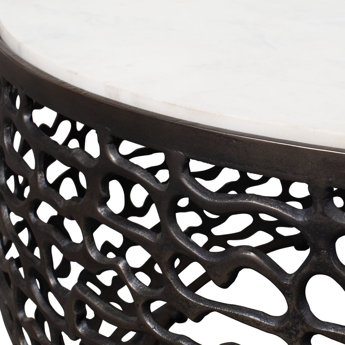 Sabena White Marble Outdoor Coffee Table by Uttermost
