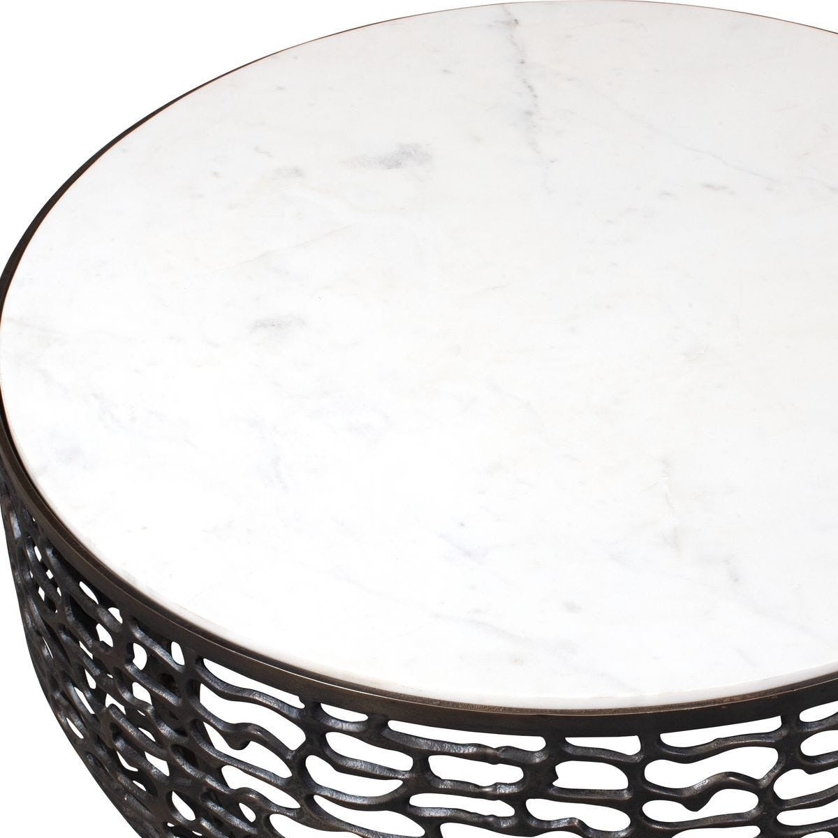 Sabena White Marble Outdoor Coffee Table by Uttermost