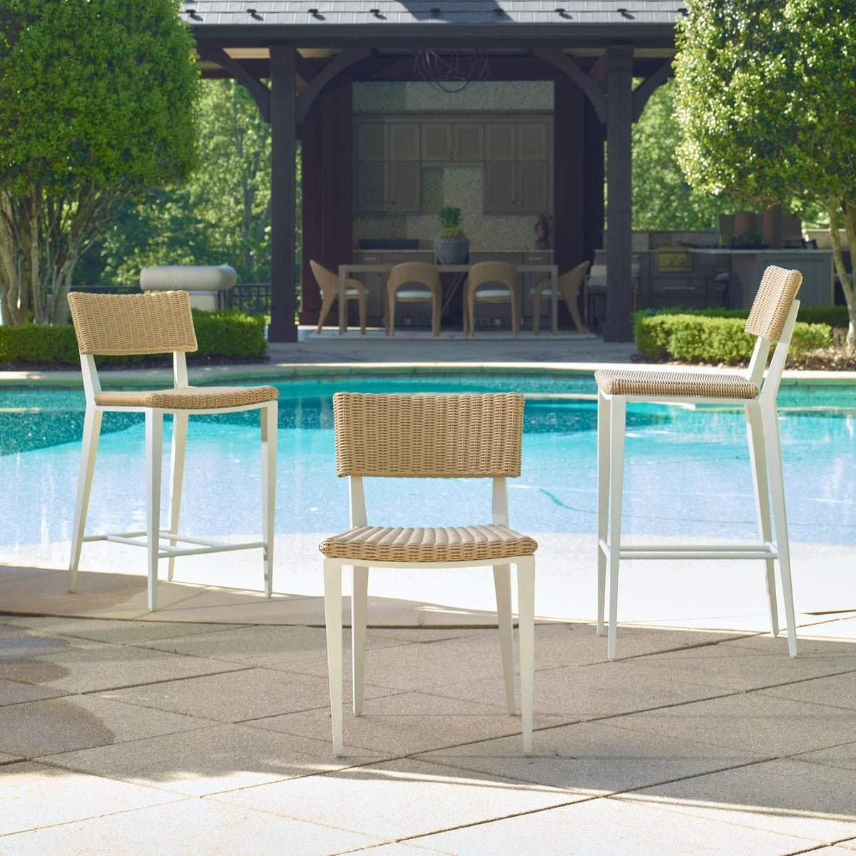 Calbas White Outdoor Counter Stool by Uttermost