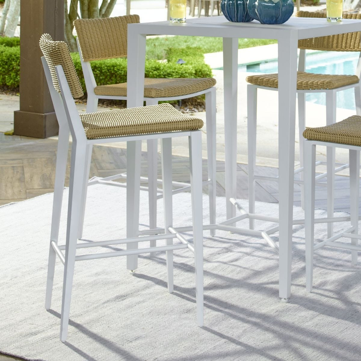Calbas White Outdoor Bar Stool by Uttermost