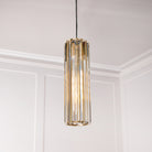 Reagan Antique Brass Pendant Light with Crystal Shade by RV Astley