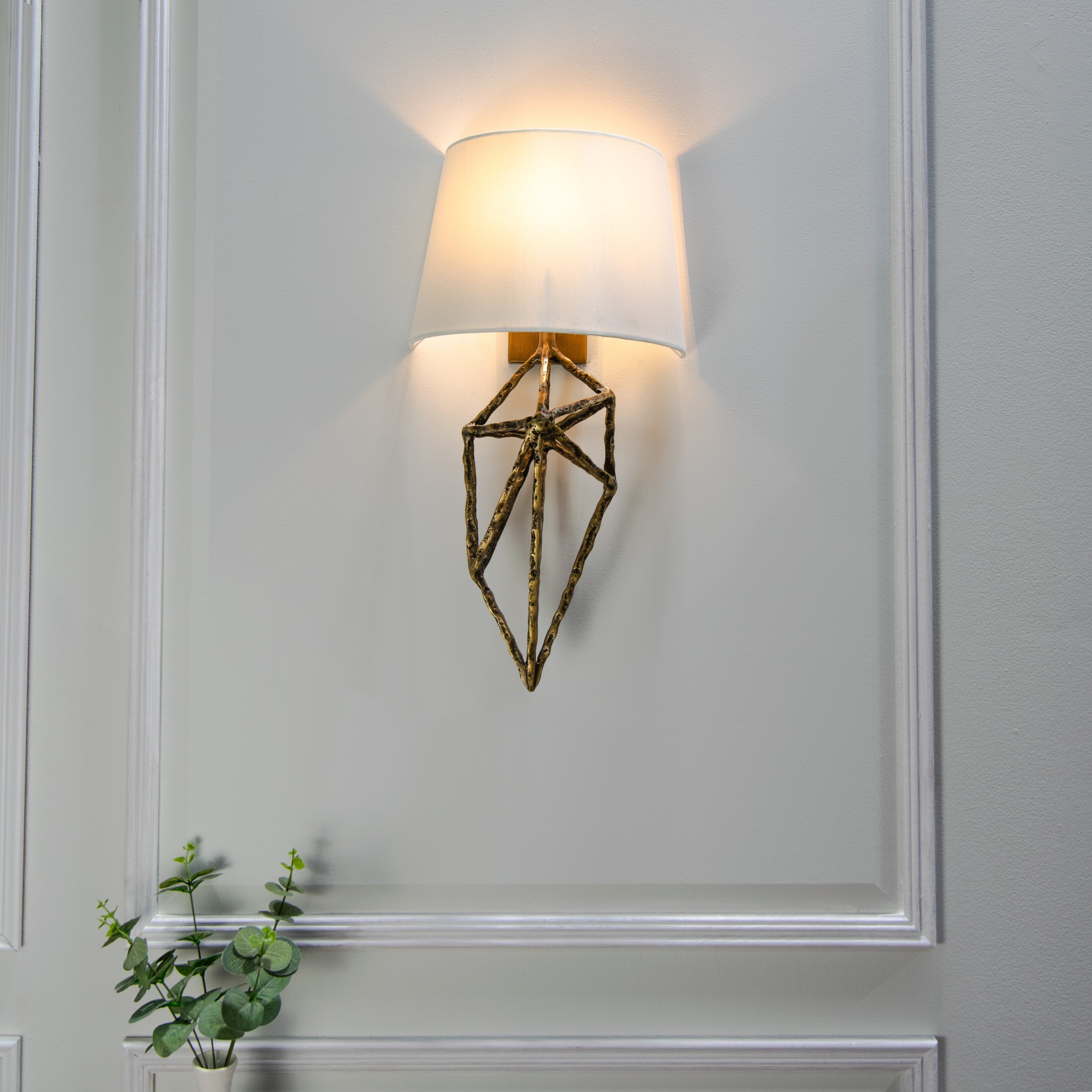 Lyra Antique Brass Wall Lamp by RV Astley