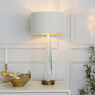 Clairvaux Crystal & Antique Brass Table Lamp by RV Astley