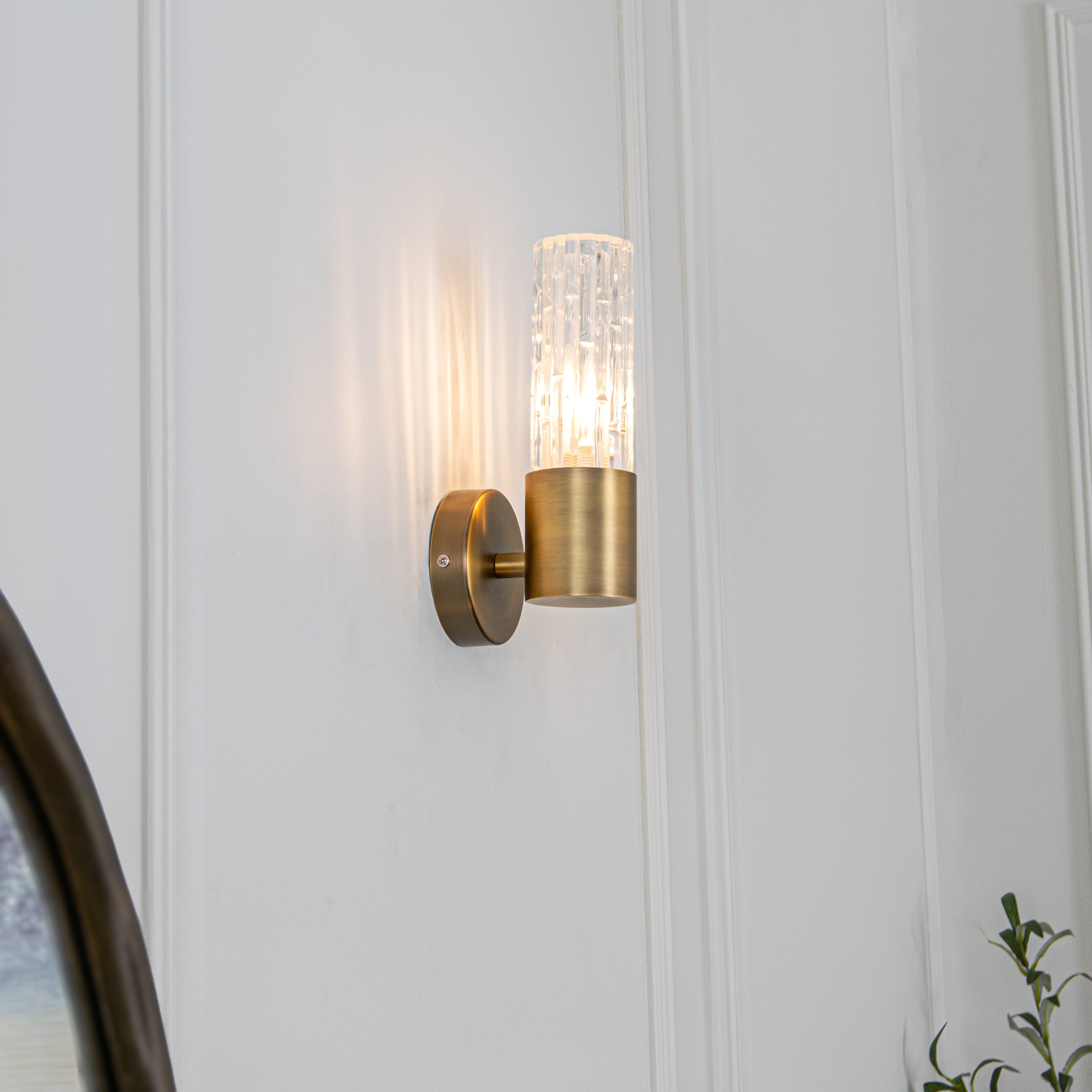 Ansley Brass & Glass Wall Light by RV Astley