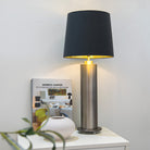 Aniene Brushed Gunmetal Table Lamp by RV Astley