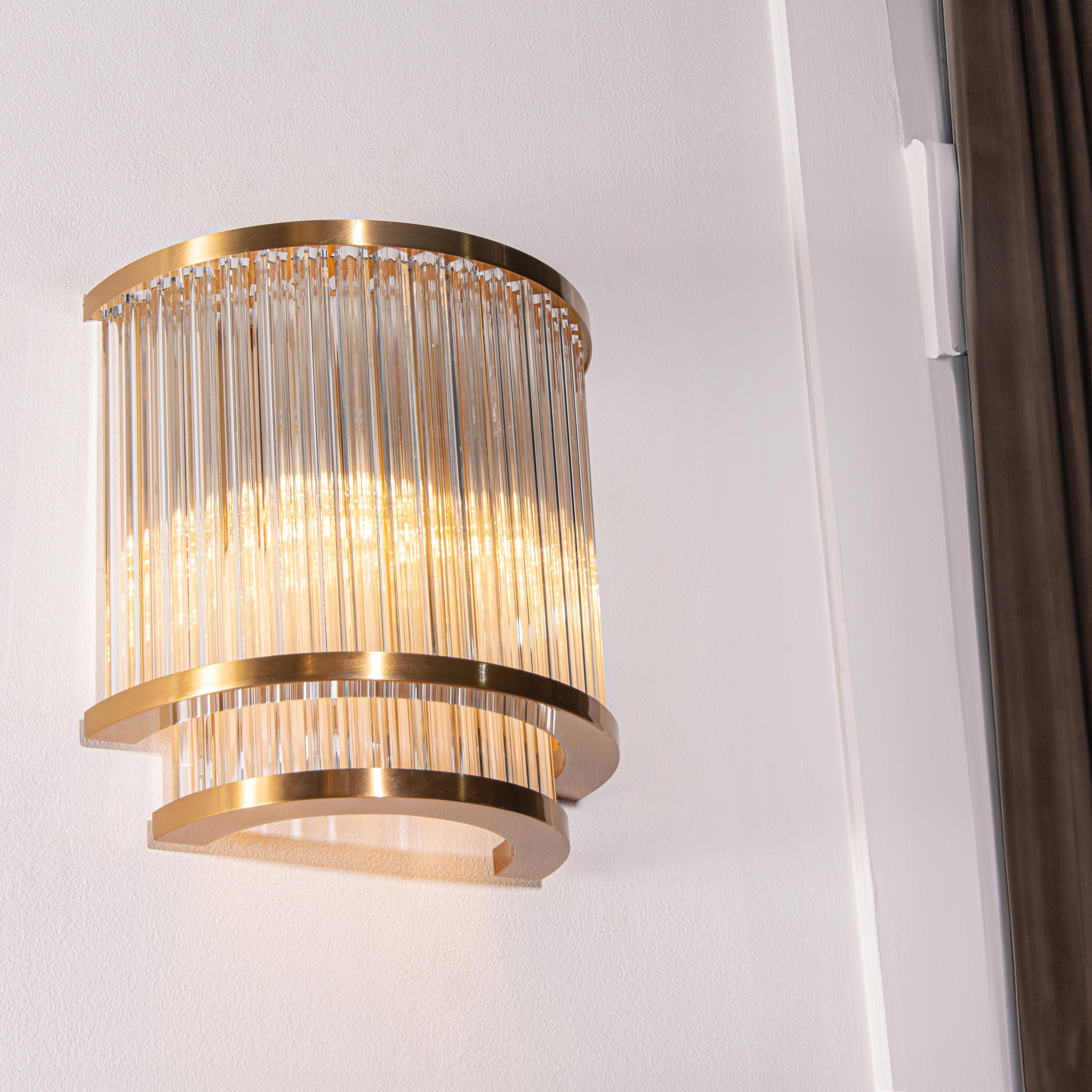 Iona Antique Brass & Glass Wall Light by RV Astley