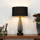 Berg Black Marble & Smoked Glass Table Lamp by RV Astley