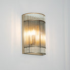 Macy Champagne Metal & Glass Bathroom Wall Light (IP65) by RV Astley
