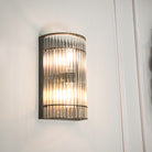 Macy Gunmetal & Glass Bathroom Wall Light (IP65) by RV Astley