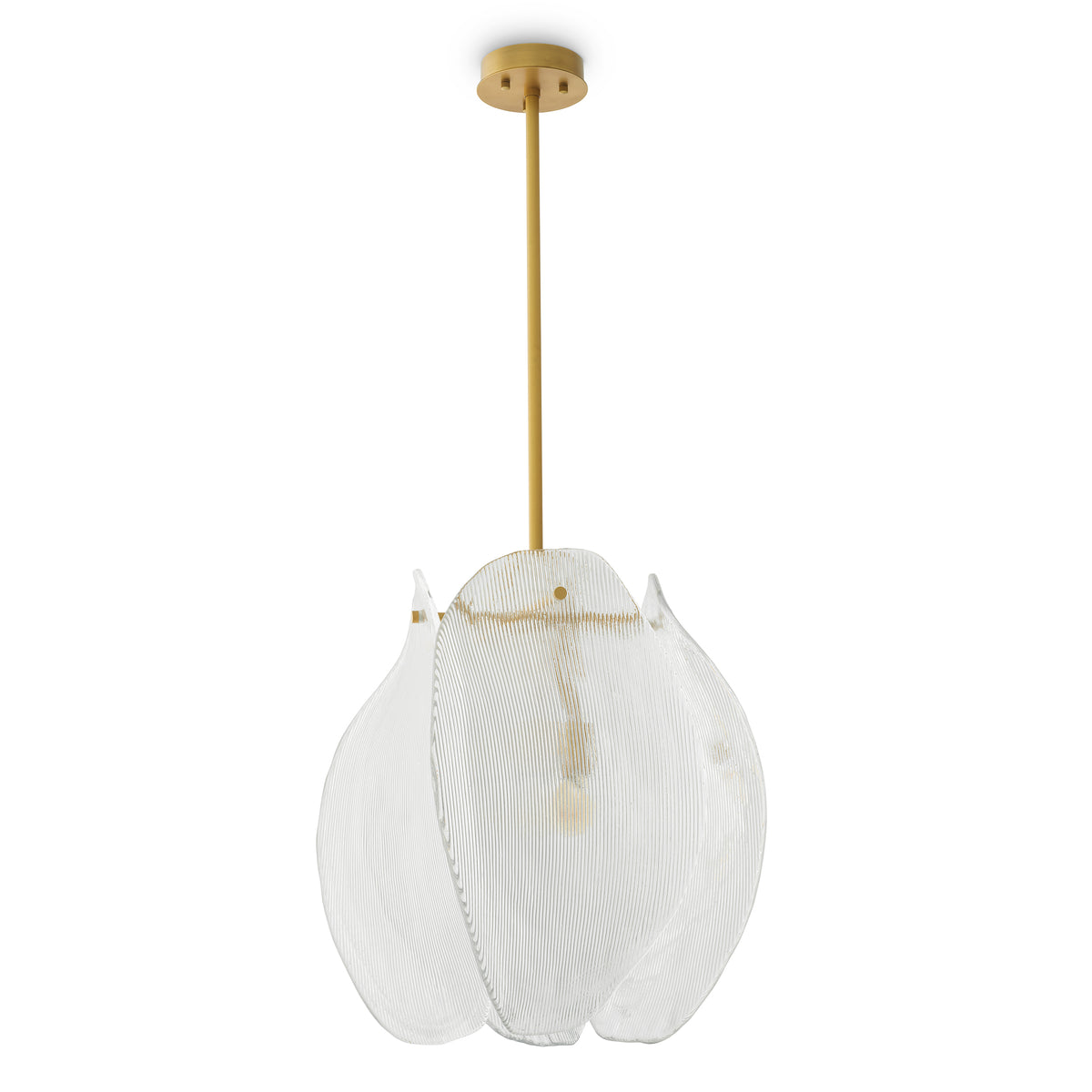 Chandelier Hibis Small Antique Brass Finish Clear Glass Eichholtz