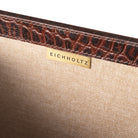 Desk Set Scaleo Croco Embossed Antique Brown Leather Set Of 3 Eichholtz