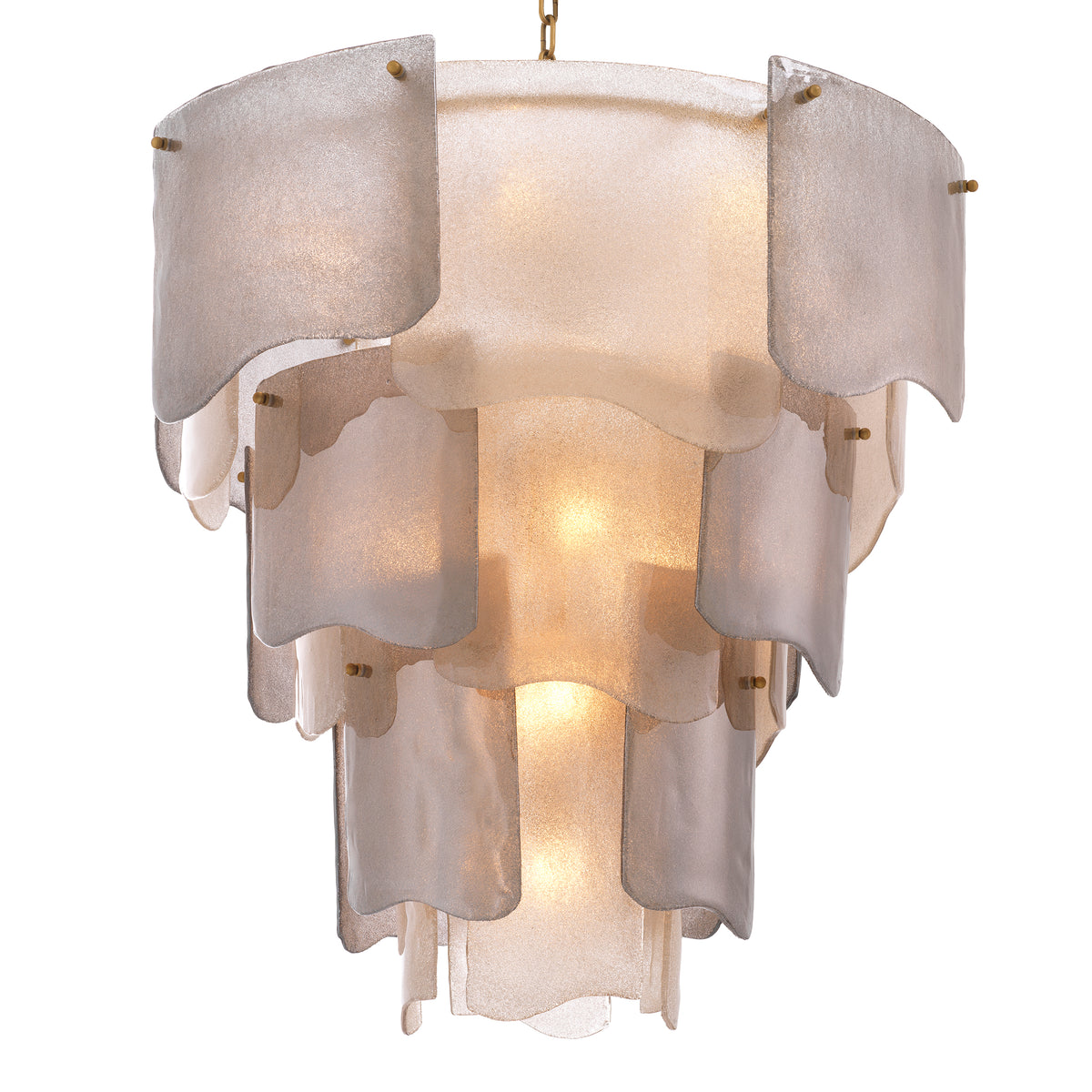 Chandelier Asinara Large Antique Brass Finish Smoke Glass Eichholtz