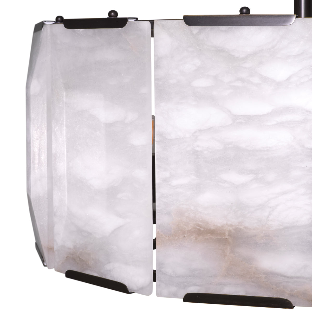 Chandelier Ortiz Bronze Highlight Finish Alabaster Eichholtz