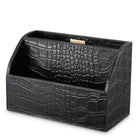 Desk Set Scaleo Croco Embossed Black Leather Set Of 3 Eichholtz