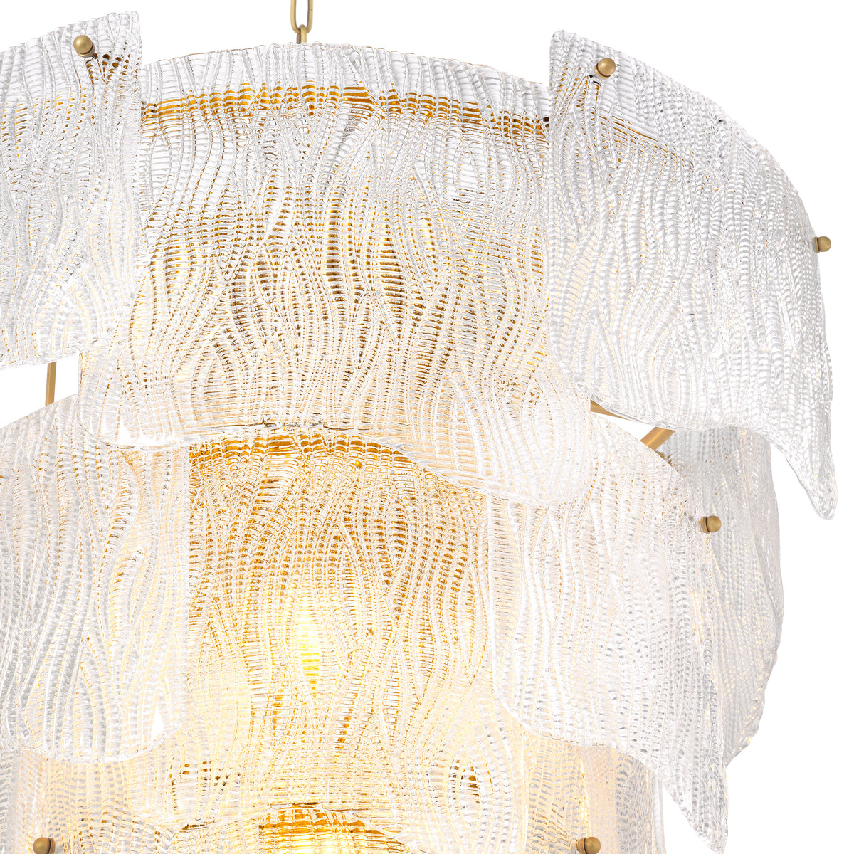 Chandelier Asinara Large Clear Textured Glass Eichholtz