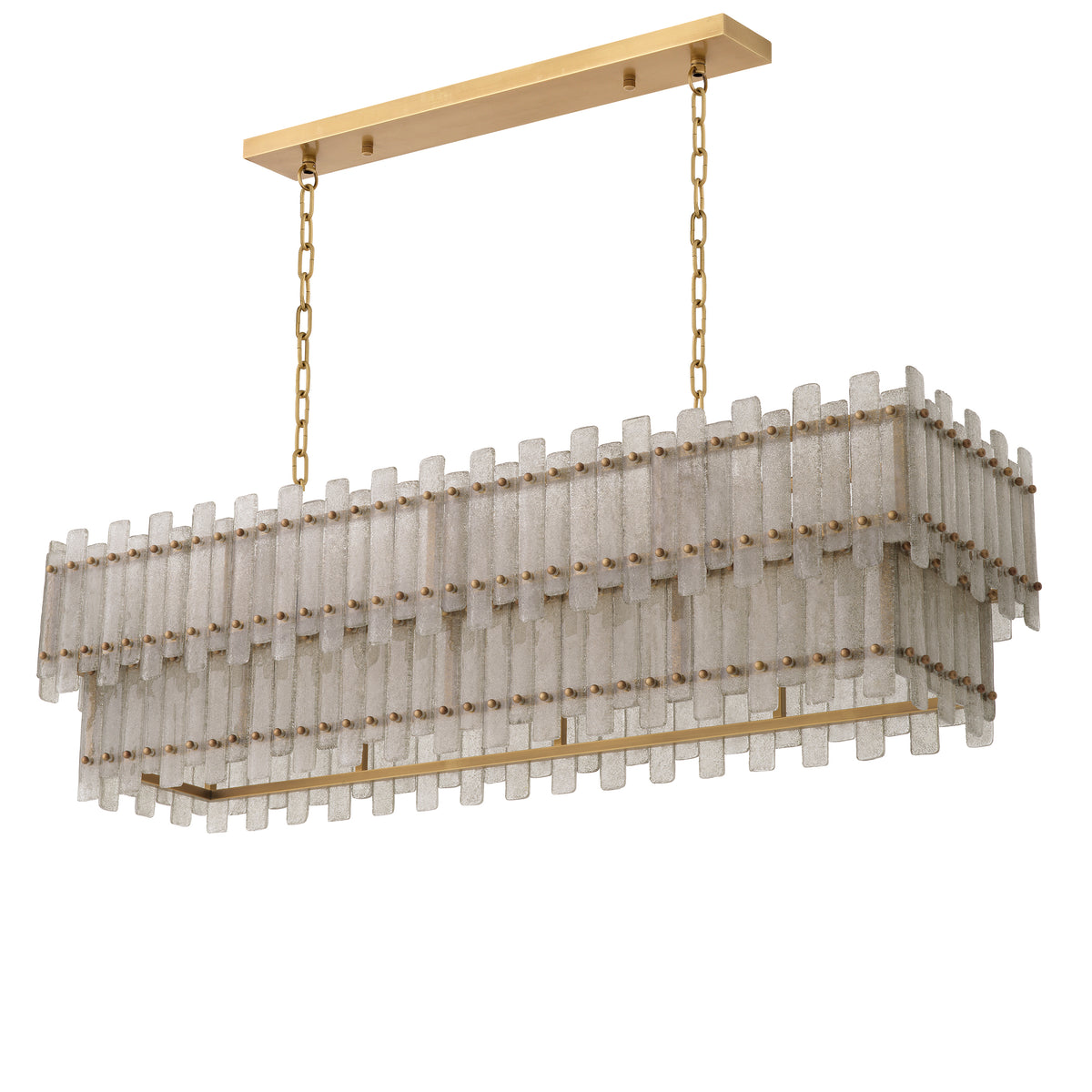 Chandelier Caprera Rectangular Antique Brass Finish Eichholtz