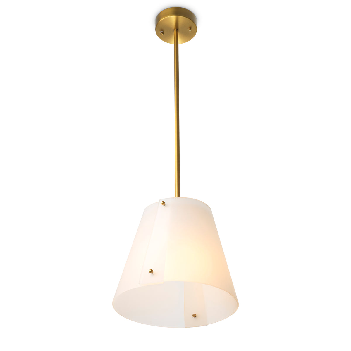 Pendant Trianon Antique Brass Finish White Glass Eichholtz