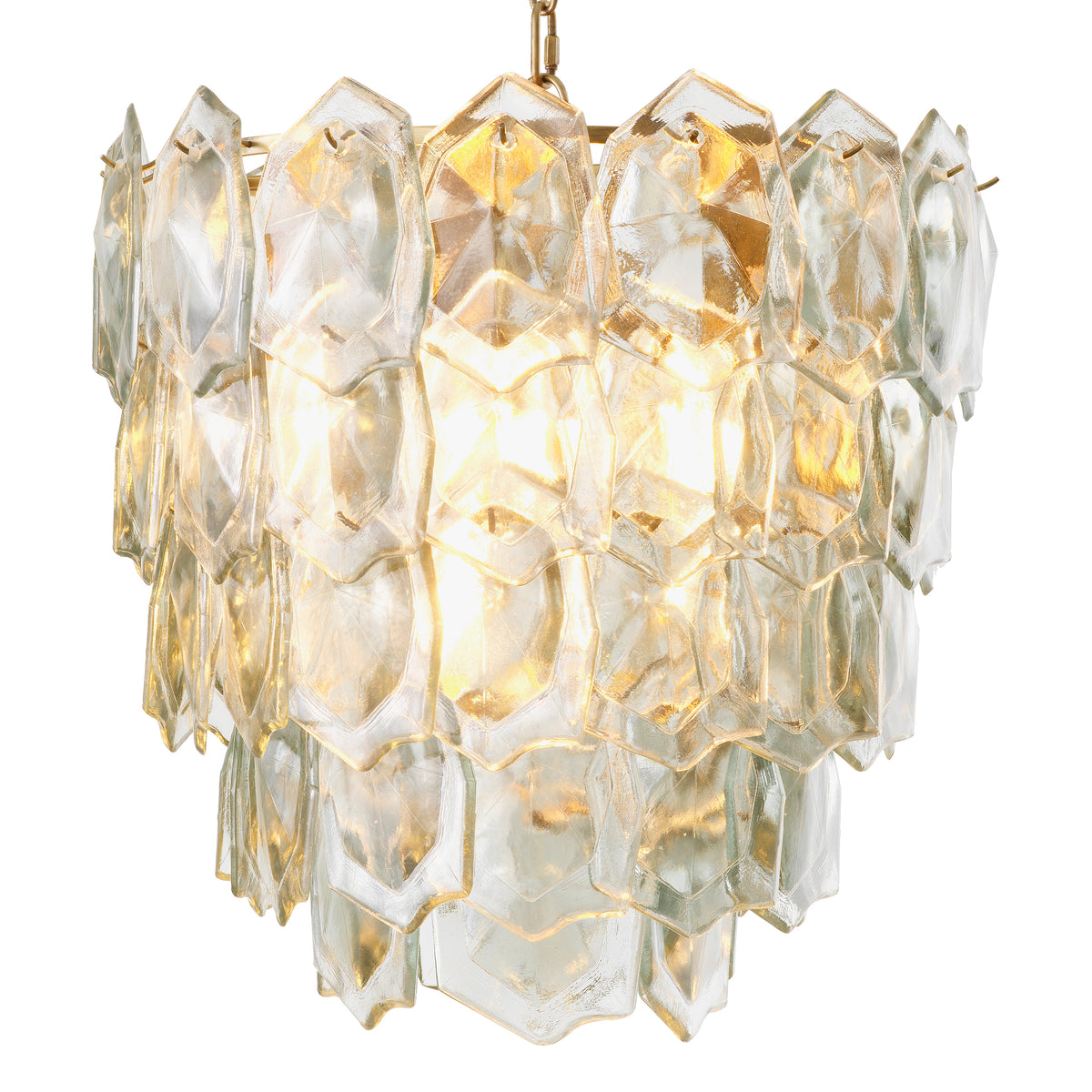 Chandelier Elias Vintage Brass Finish Clear Glass Eichholtz