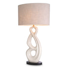 Table Lamp Macias Crackled White Ceramic Incl Shade Eichholtz