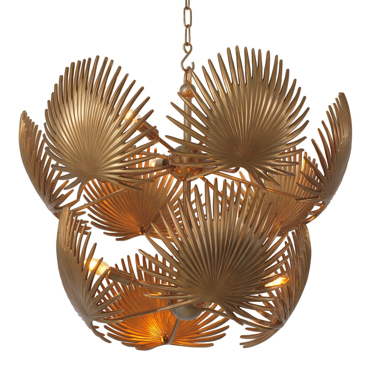 Chandelier Foliage Vintage Brass Finish Eichholtz