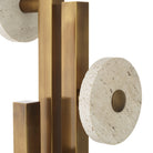 Coatrack Amadora Vintage Brass Finish Travertine Eichholtz