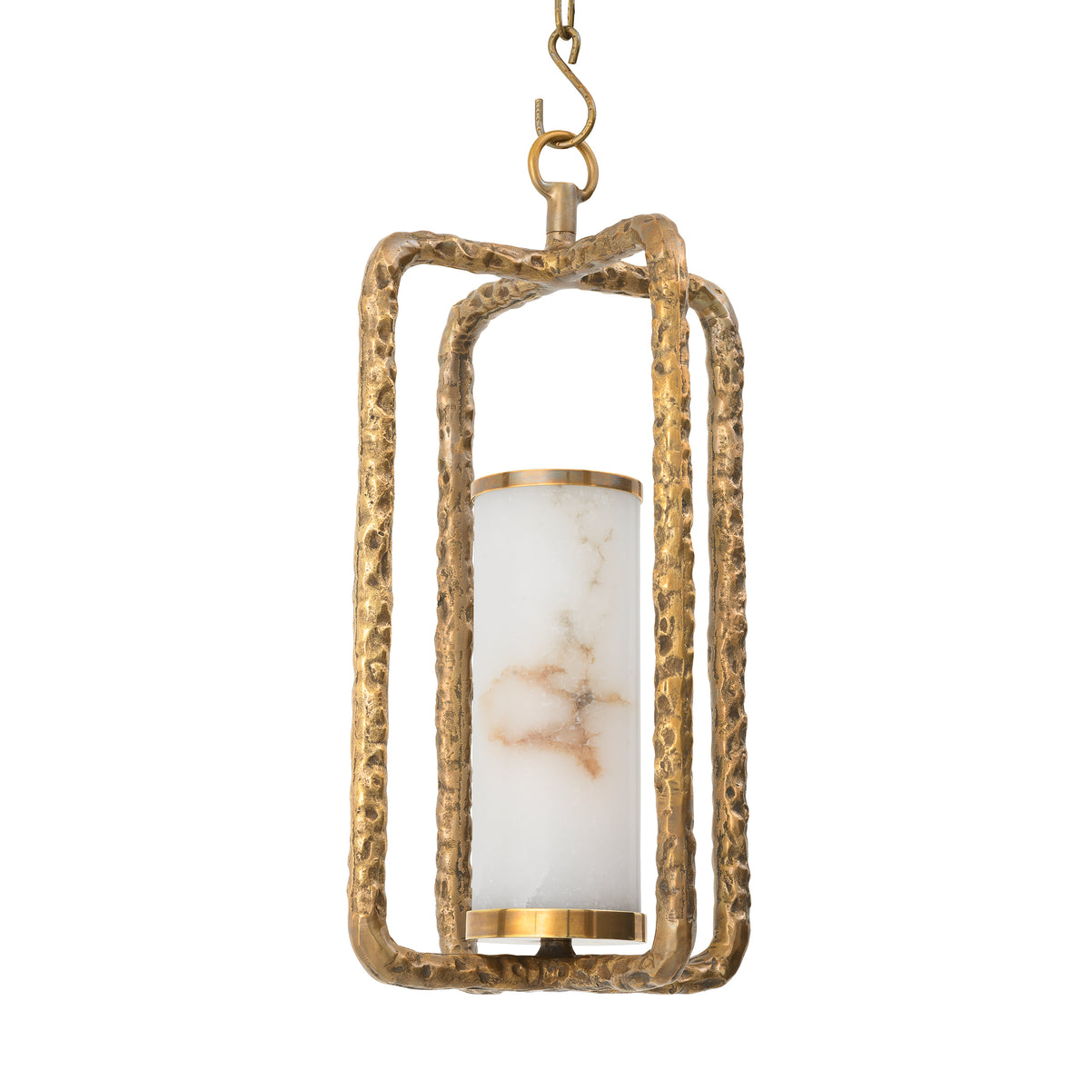 Chandelier San Lorenzo Vintage Brass Finish Alabaster Eichholtz