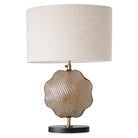 Table Lamp Nuria Vintage Brass Fnish Handmade Glass Incl Shade Eichholtz