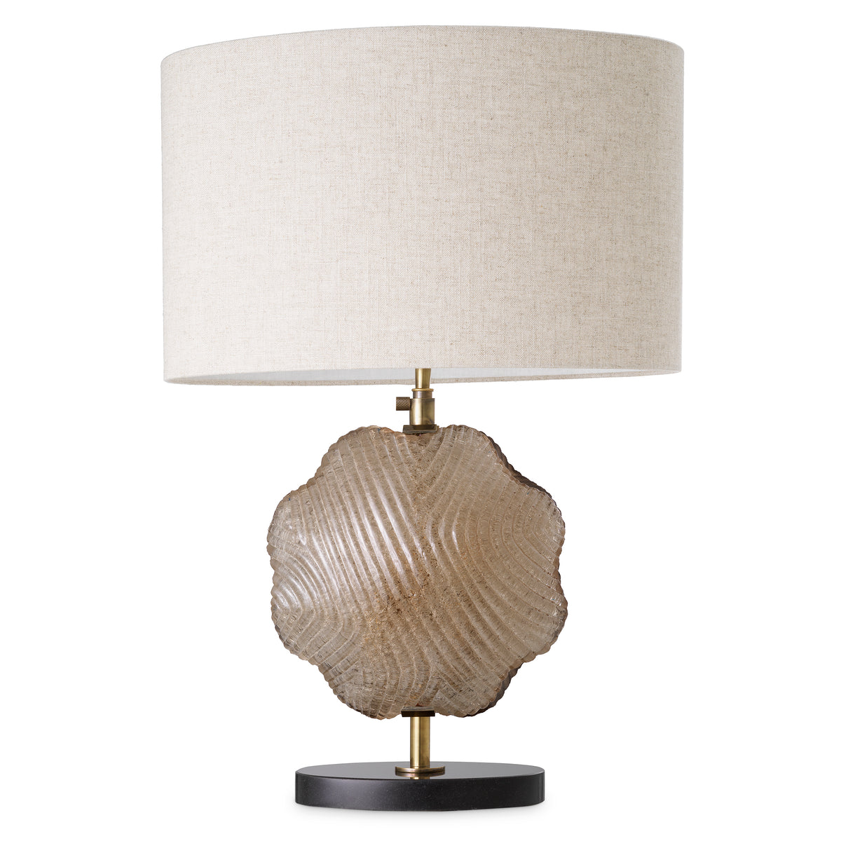 Table Lamp Nuria Vintage Brass Fnish Handmade Glass Incl Shade Eichholtz