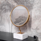 Table Mirror Jovanni Vintage Brass Finish White Marble Eichholtz