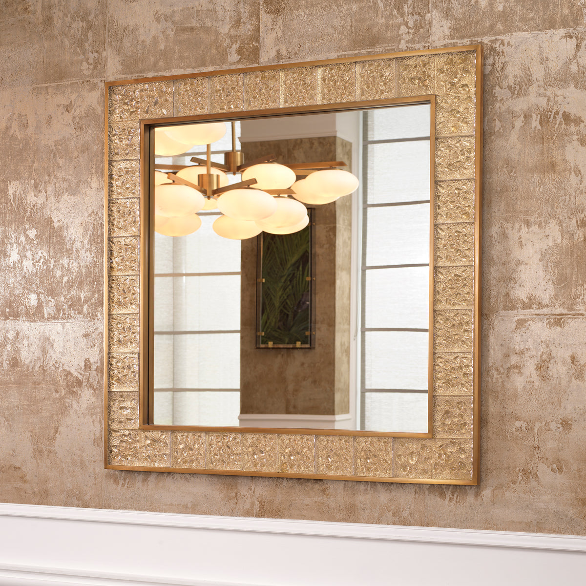 Mirror Mellot Square Vintage Brass Finish Eichholtz