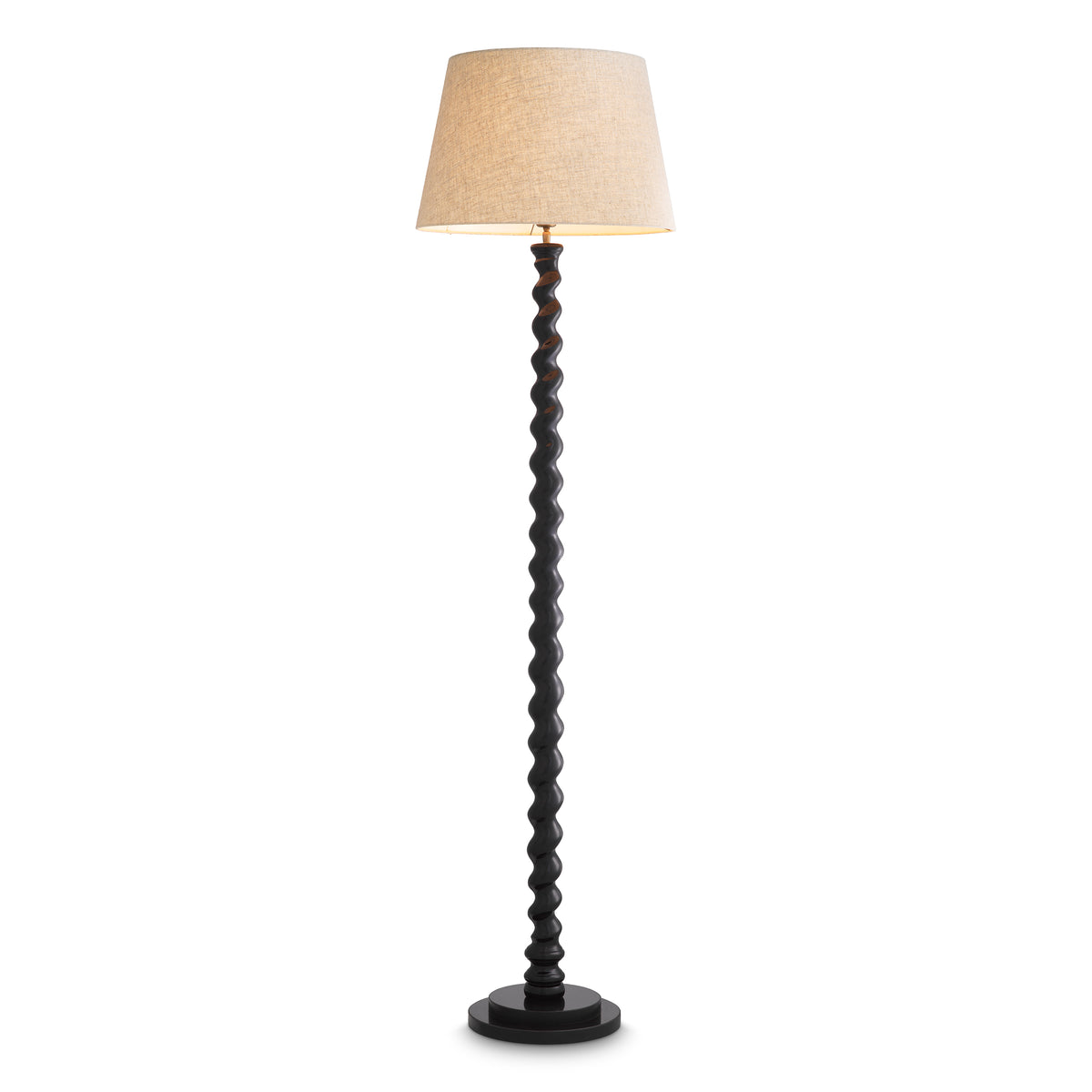 Floor Lamp Massimo Piano Black Finish Incl Shade Eichholtz