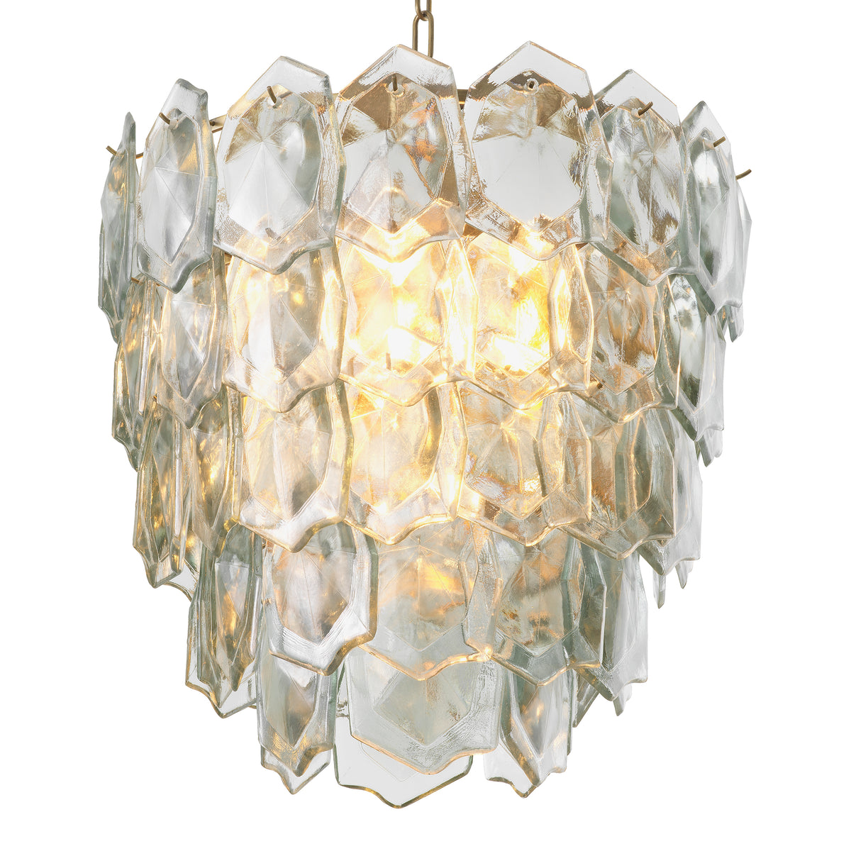 Chandelier Elias Vintage Brass Finish Clear Glass Eichholtz