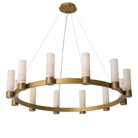 Chandelier Castro Antique Brass Finish Alabaster Eichholtz