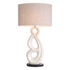 Table Lamp Macias Crackled White Ceramic Incl Shade Eichholtz