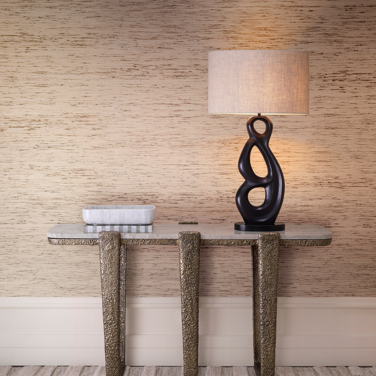 Table Lamp Macias Bronze Highlight Finish Incl Shade Eichholtz