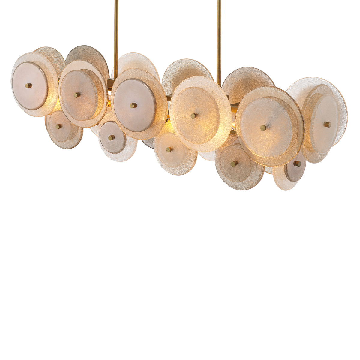 Chandelier Hyde Vintage Brass Finish Handmade Glass Eichholtz