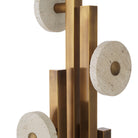 Coatrack Amadora Vintage Brass Finish Travertine Eichholtz