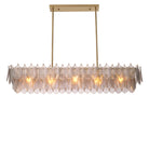 Chandelier Verbier Rectangular Light Brushed Brass Finish Eichholtz