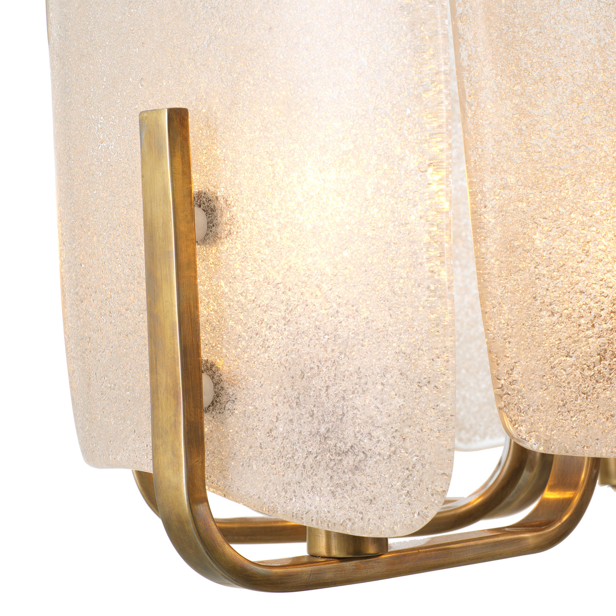 Chandelier Serrano Vintage Brass Finish Handmade Glass Eichholtz