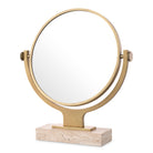 Table Mirror Briançon Travertine Antique Brass Finish Eichholtz